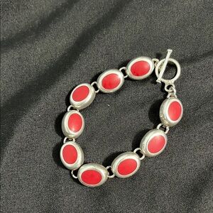 Sterling Silver
Red Jasper Link Bracelet
